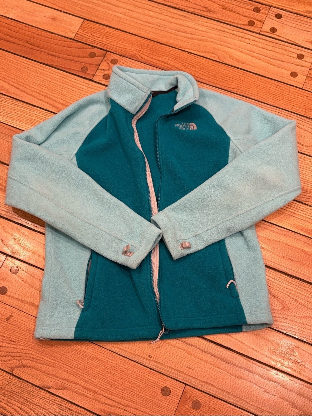 The North Face Womens Teal & Light Blue Fleece Jacket large